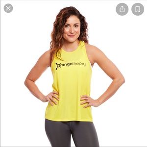Orangetheory yellow flyaway tank